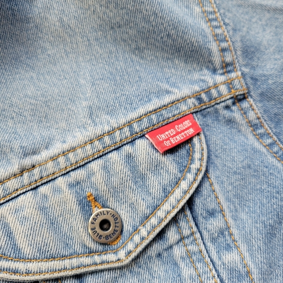 Vintage 90s benetton denim jean jacket women's small - Picture 10 of 10